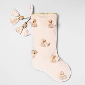 Opal House pale pink stocking with tassels
